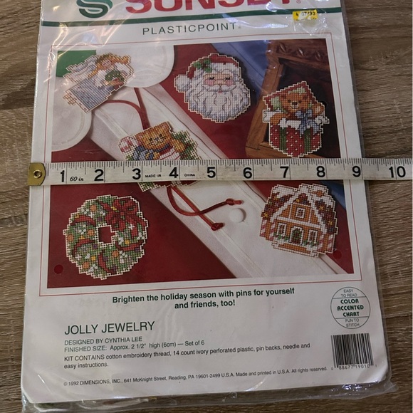 Sunset Jolly Jewelry Plasticpoint Kit #19010 Christmas 1992 Dimensions Sealed - Picture 4 of 6